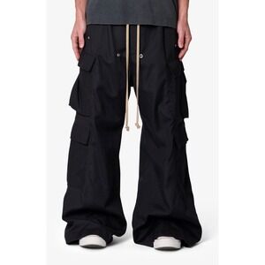 MNML Classic Black Rave Double Cargo Baggy Wide Leg Pants Y2K Goth Mens Large